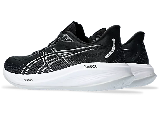 Asics mens gel cumulus 26 1011b791 + 1011b791-002 black & white Regular D and wide 4E