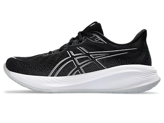 Asics mens gel cumulus 26 1011b791 + 1011b791-002 black & white Regular D and wide 4E