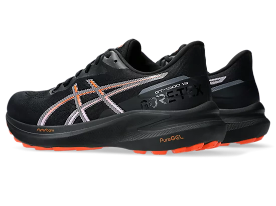 Asics womens gt-1000 13 goretex 1012b661-002 black & nova orange