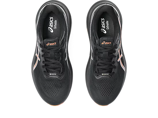 Asics womens gt-1000 13 goretex 1012b661-002 black & nova orange