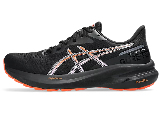 Asics womens gt-1000 13 goretex 1012b661-002 black & nova orange