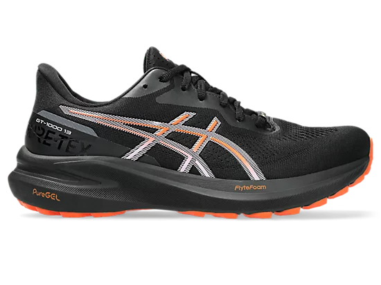 Asics womens gt-1000 13 goretex 1012b661-002 black & nova orange