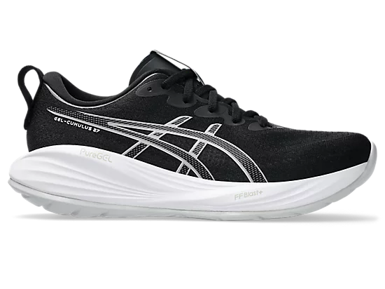 Asics mens gel cumulus 27 4E extra wide 1011b980-002 black & white