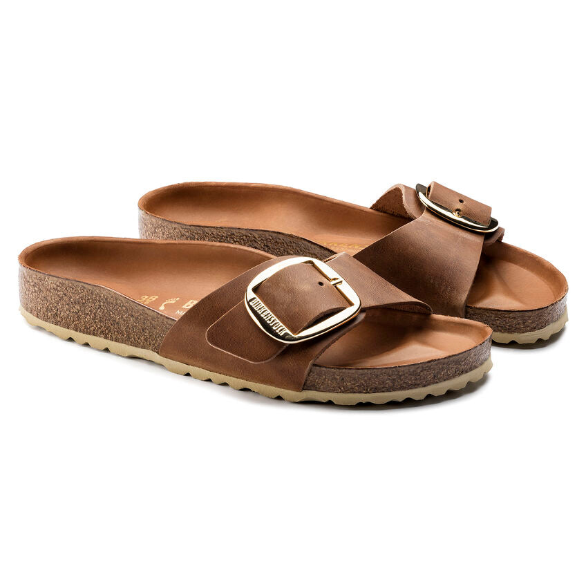 Birkenstock madrid leather big buckle 1006525 cognac