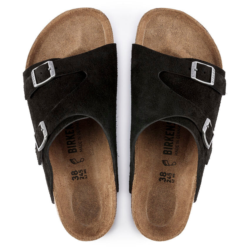 Birkenstock zurich suede leather sandal n1025060 black