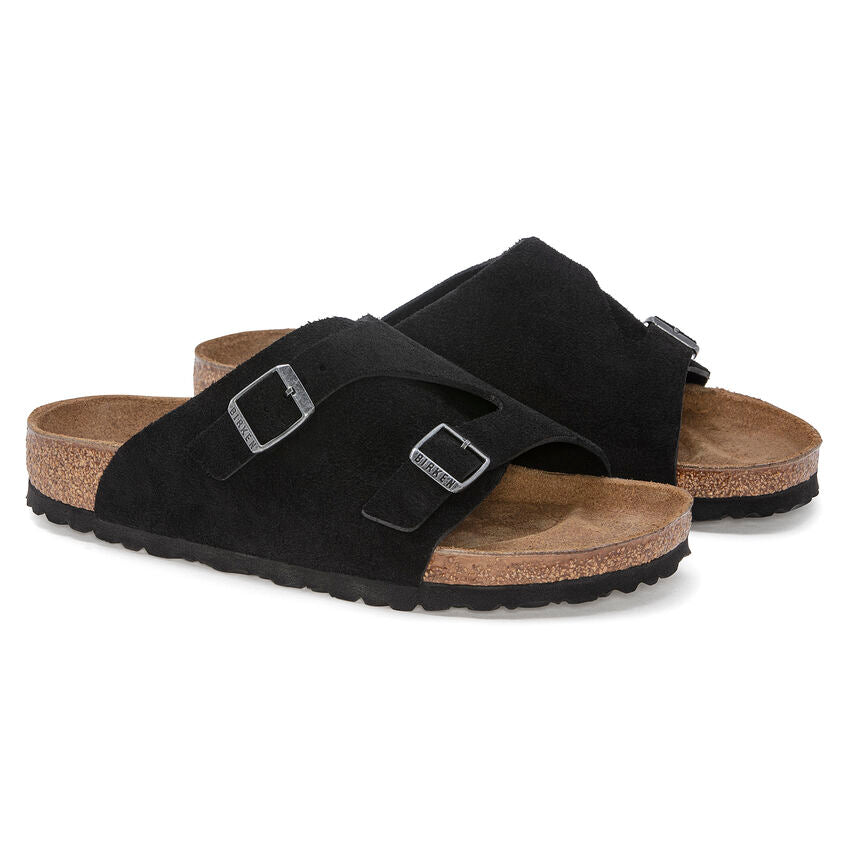 Birkenstock zurich suede leather sandal n1025060 black