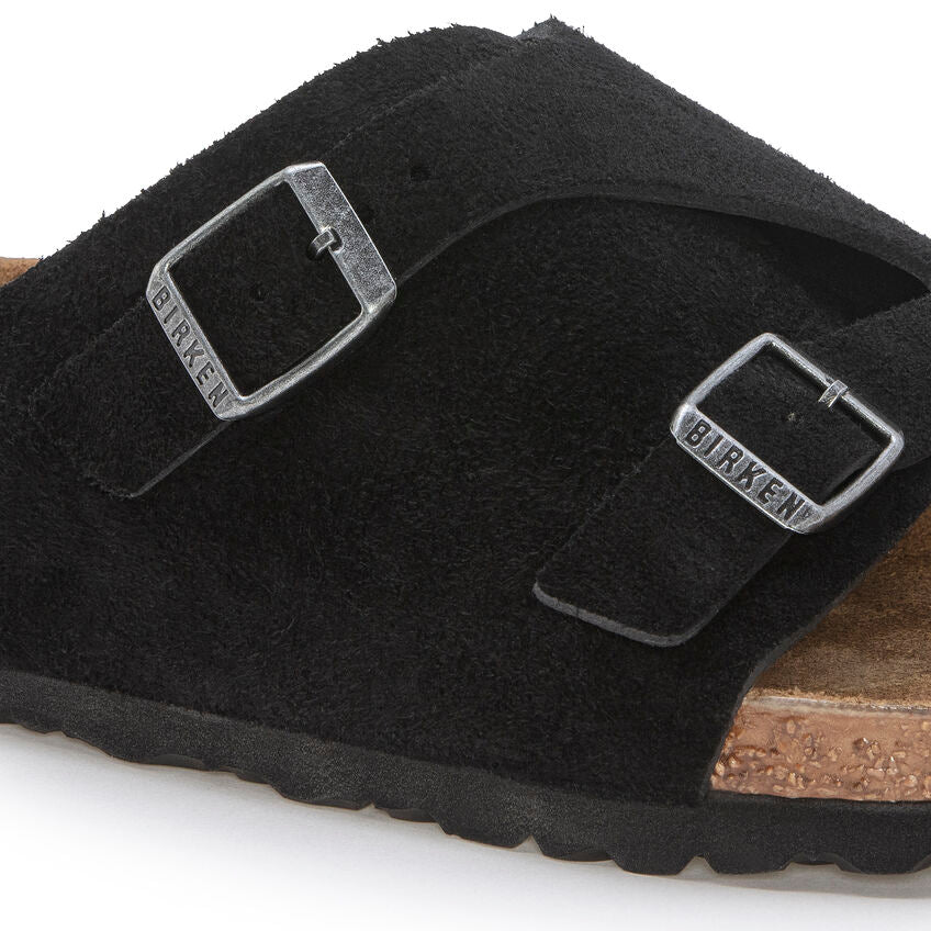 Birkenstock zurich suede leather sandal n1025060 black