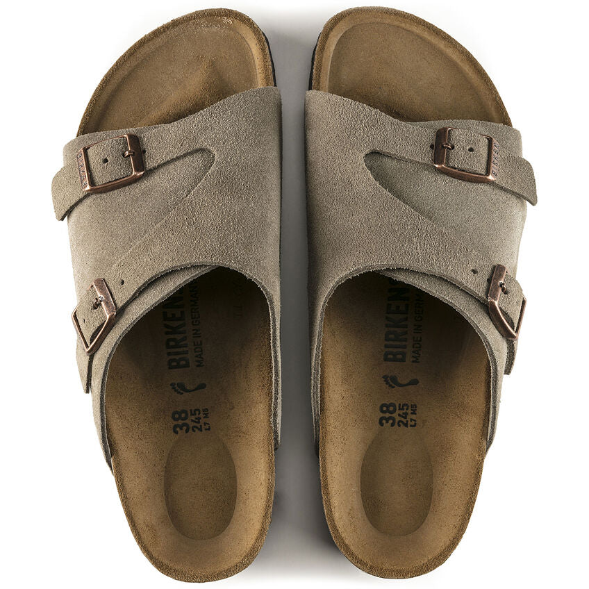 Birkenstock zurich suede leather sandal n50463 taupe