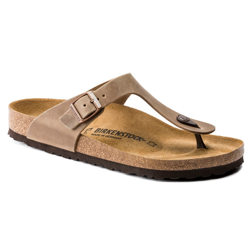 Birkenstock Gizeh full grain oiled leather r943811 tabacco