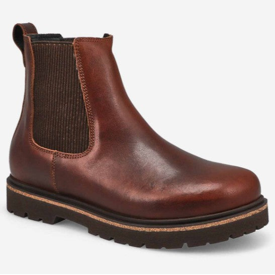 Birkenstock highwood slip on leather boot 1025763-1025718 chocolate