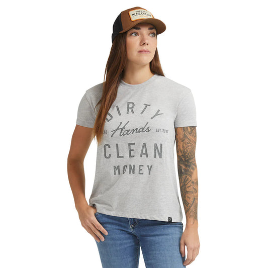 Dirty Hands Clean Money juno tshirt tc2181 grey heather