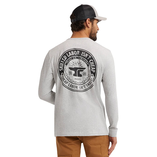 Dirty Hands Clean Money slic long sleeve tshirt tc2336 grey heather