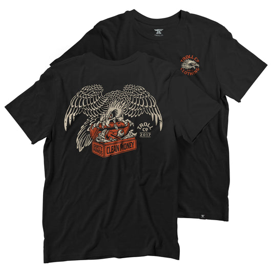 Dirty Hands Clean Money eagle eye tshirt tc2360 black
