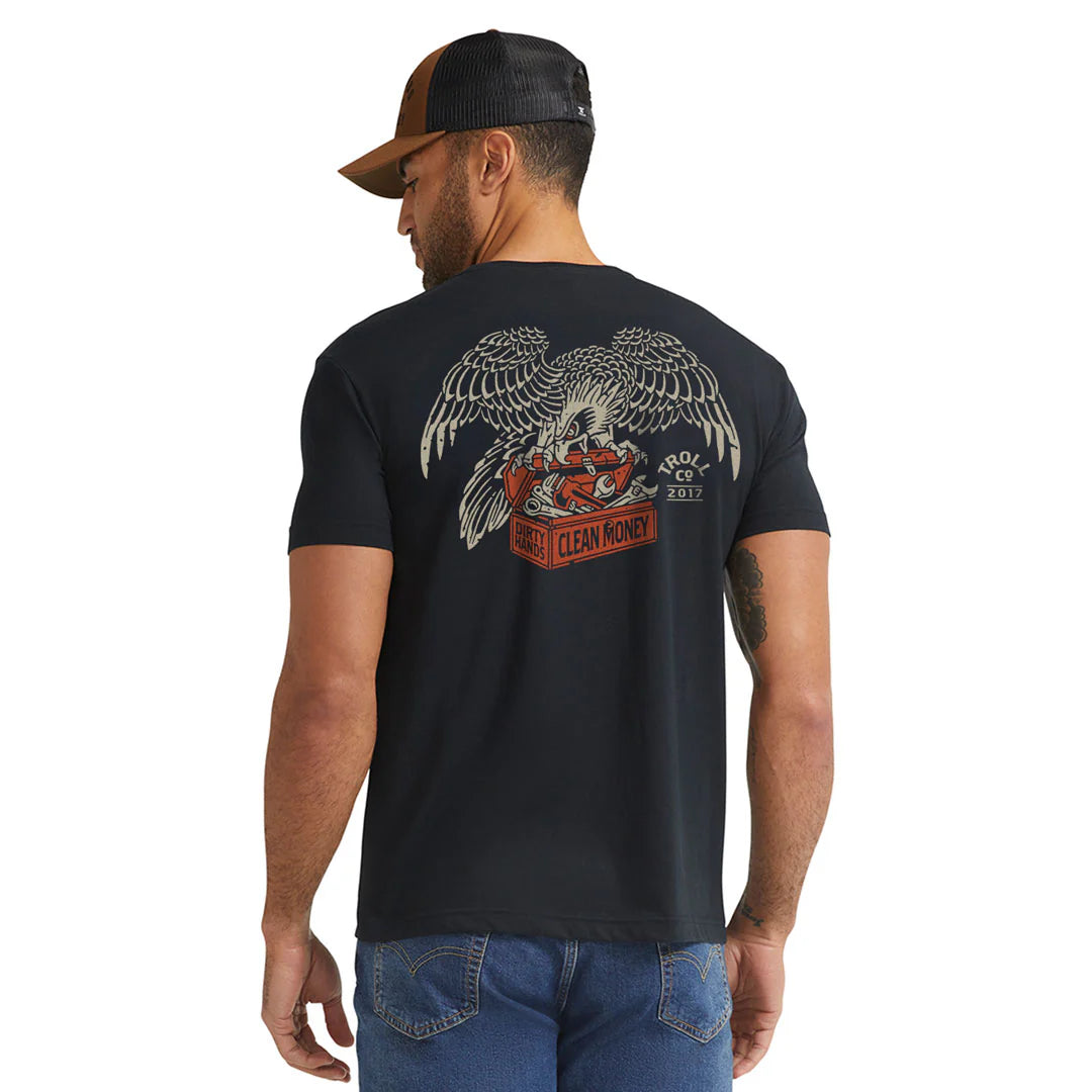 Dirty Hands Clean Money eagle eye tshirt tc2360 black