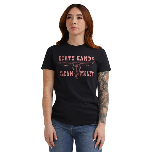 Dirty Hands Clean Money longhorn tshirt tc2382 black