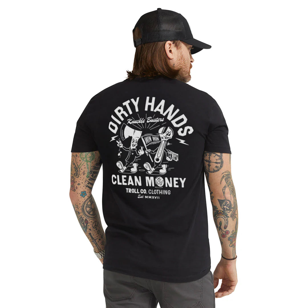Dirty Hands Clean Money knuckle bros. 2.0 tshirt tc2797 black