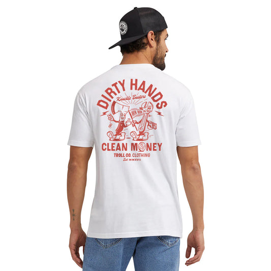 Dirty Hands Clean Money knuckle bros. 2.0 tshirt tc2798 white