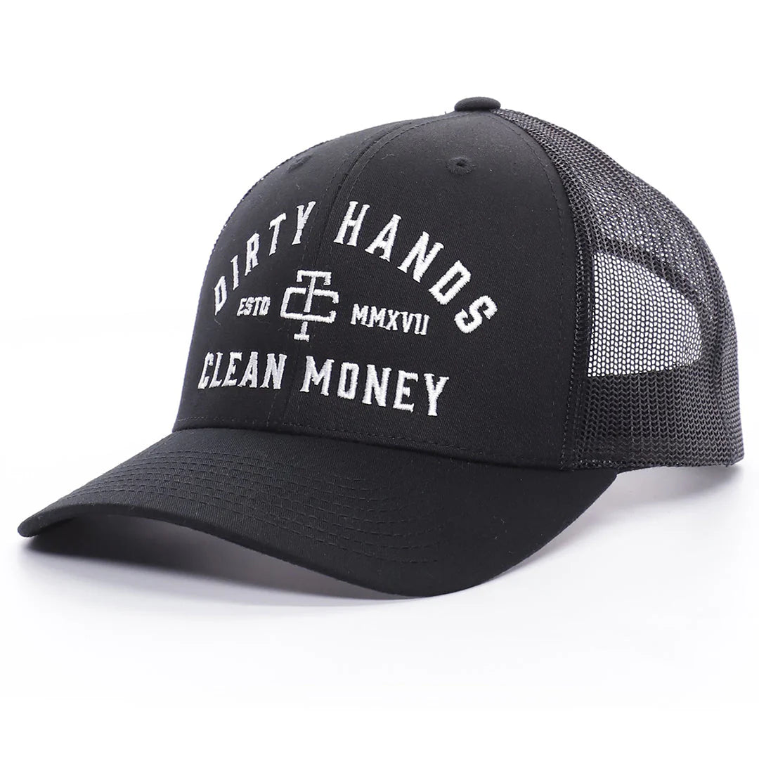 Dirty Hands Clean Money dhcm meshback hat tc0175 black