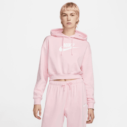 nike club fleece crop hoody dq5850-690 pink