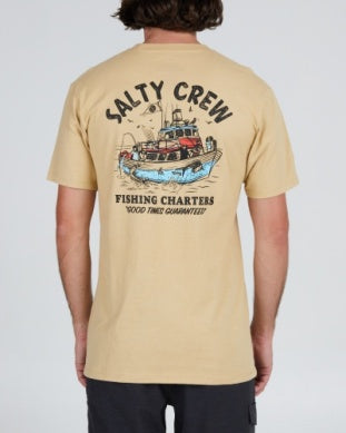 Salty Crew Fishing Charter tshirt 20035605 camel