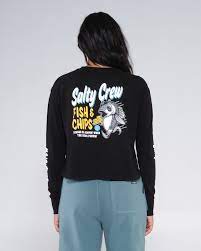Salty Crew Fish n Chip longsleeve tshirt 20135451w black