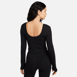 Nike CHill knit long sleeve crop top fn3661-010 blk