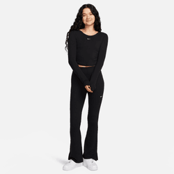 Nike CHill knit long sleeve crop top fn3661-010 blk