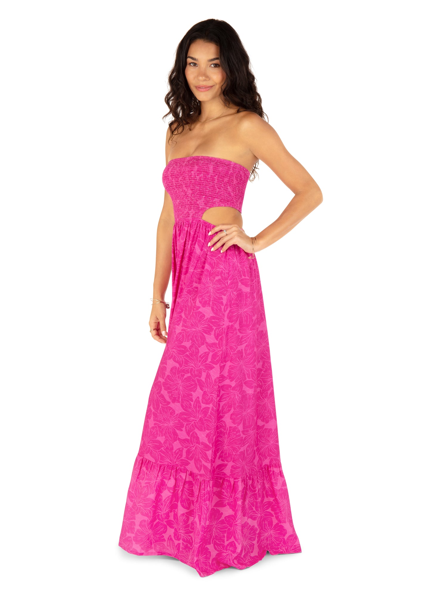 Hurley rose violet maxi dress hu029d4 pink