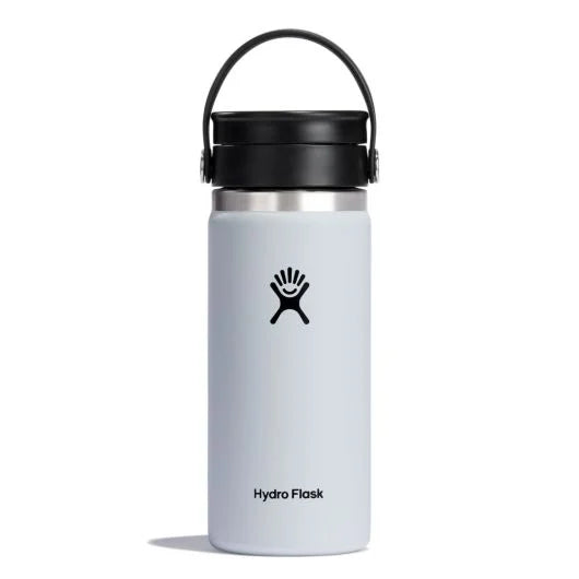 Hydroflask 16 oz Coffee with Flex Sip™ Lid Insulated bottle with lid for hot drinks. w16bcx110 white