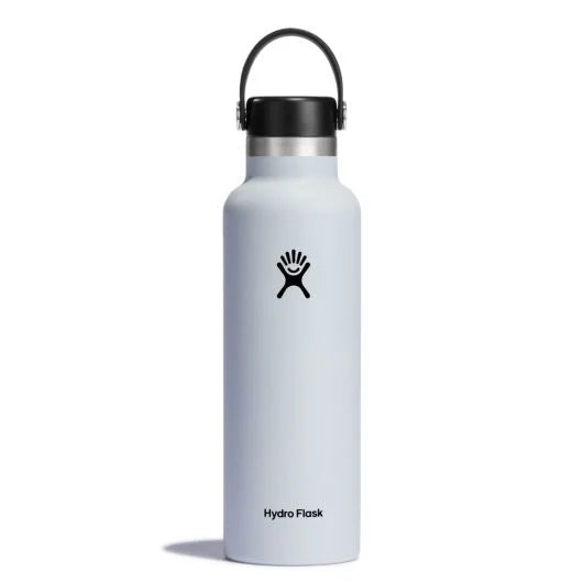 Hydroflask 21 oz Standard Mouth Stainless steel water bottle for life on the go. s21sx110 white