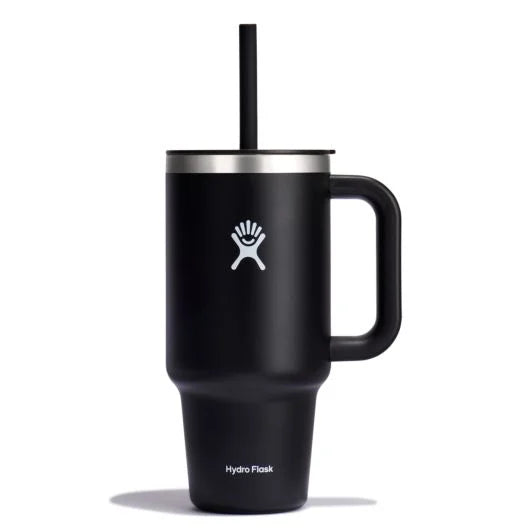 Hydroflask 40 oz All Around™ Travel Tumbler -  Insulated tumbler with handle and straw. tt40ps001  black