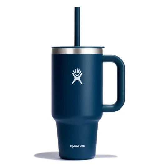 Hydroflask 32 oz All Around™ Travel Tumbler Insulated tumbler with handle and straw. tt32ps464 indigo