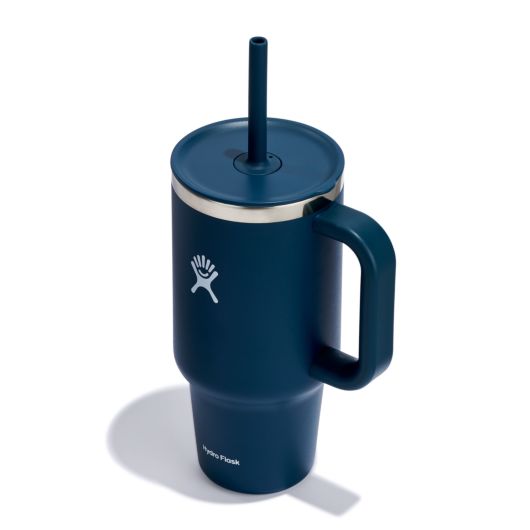 Hydroflask 32 oz All Around™ Travel Tumbler Insulated tumbler with handle and straw. tt32ps464 indigo