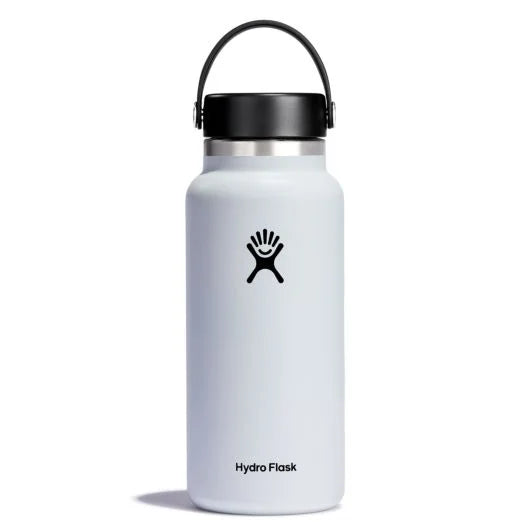 Hydroflask 32 oz Wide Mouth Fan favorite wide mouth bottle for easy drinking. w32bts110 white