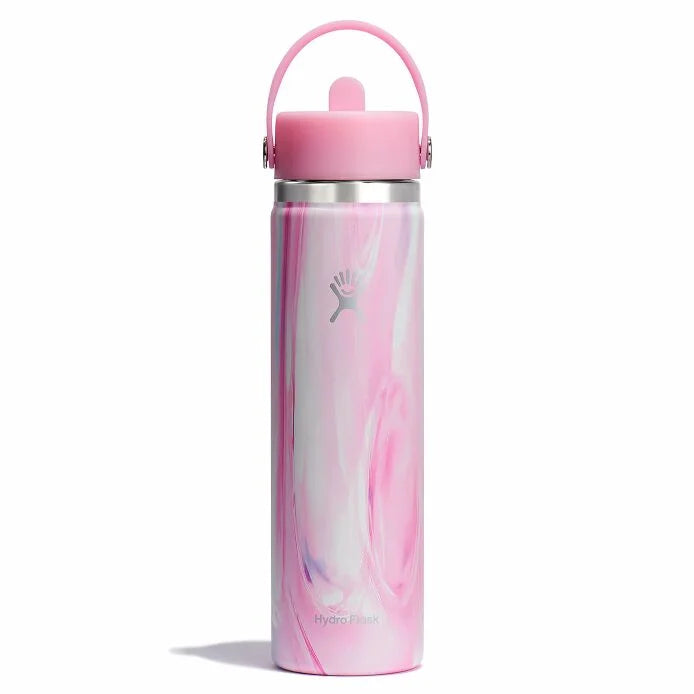 Hydroflask 24 oz wide mouth with flex straw  es25w24a jelly pink