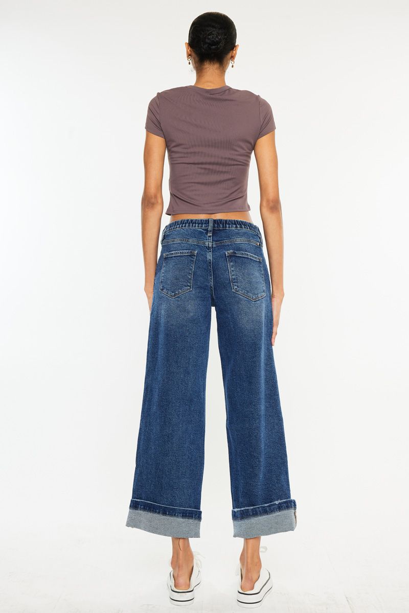 Kancan high rise cropped wide leg jean kc5518d