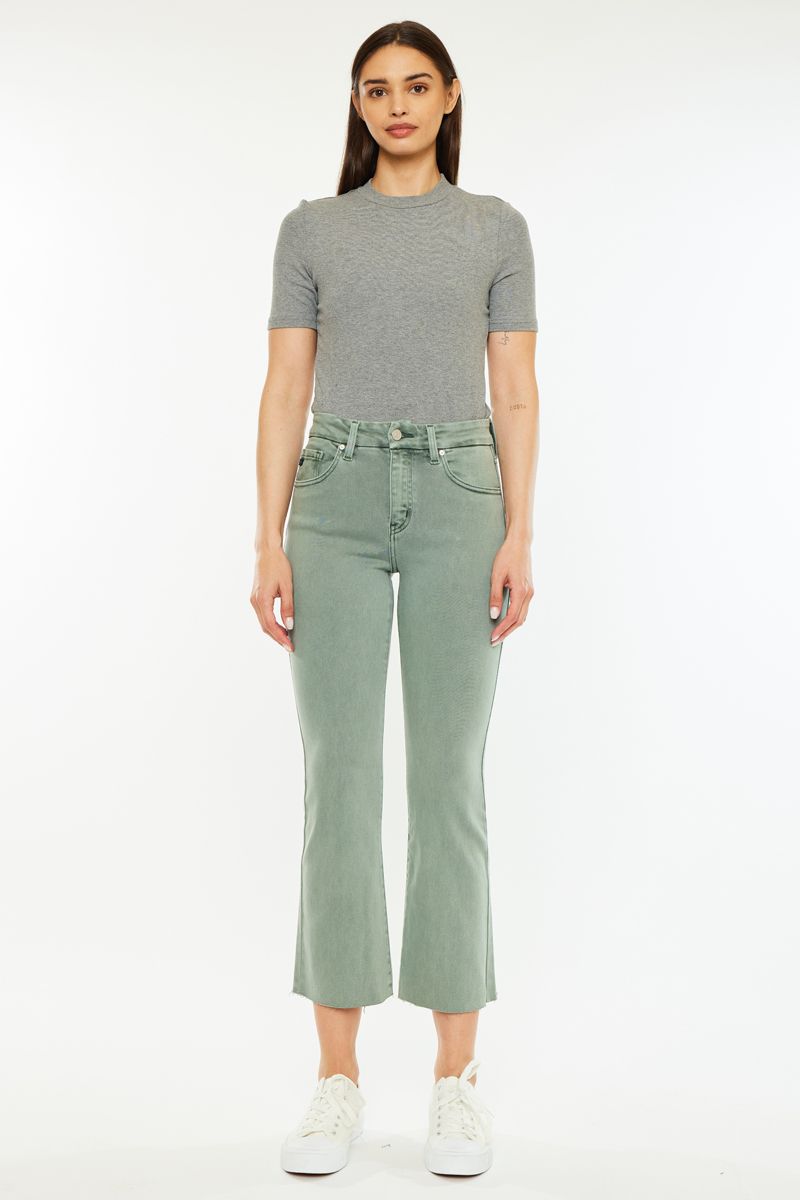 Kancan high rise  olive bootcut crop  jean kc9369ov