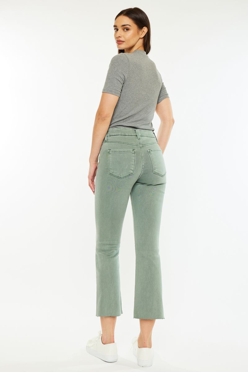 Kancan high rise  olive bootcut crop  jean kc9369ov