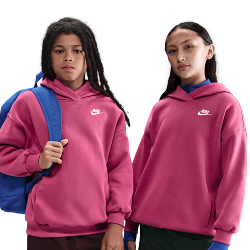 Nike youth club fleece hoody  fz5579-634 berry