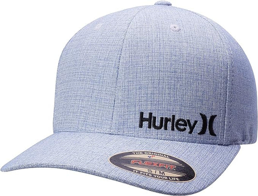 Hurley Men's One & Only Corp Flexfit Perma Curve Bill Baseball Hat hnhm0005-blue