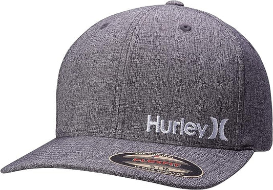 Hurley Men's One & Only Corp Flexfit Perma Curve Bill Baseball Hat hnhm0005-grey