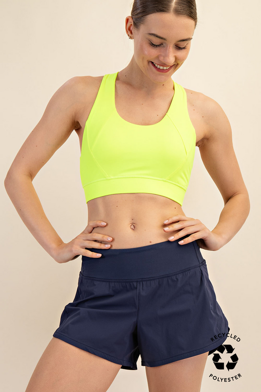 Malibu stretch woven 2 in 1 active short p6235 navy