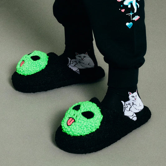 Rip N Dip Lord Alien PLush Face Slipper rndhol23367l