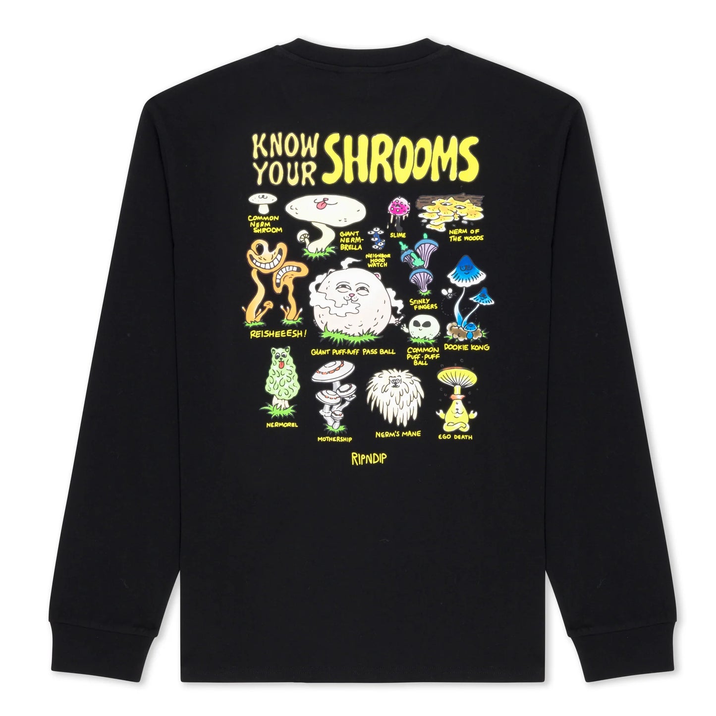 Rip n Dip know ur shrooms l/s tshirt rndspr24141 black