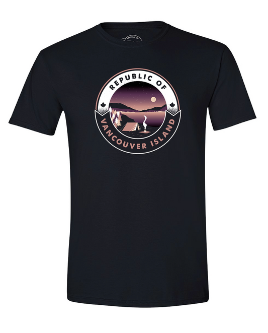 Republic of Vancouver Island Camping Moon Tshirt