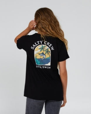 Salty Crew sail away boyfriend tee 20035692w black