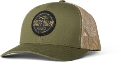 Salty Crew outlined retro trucker hat 35035597 moss/khaki