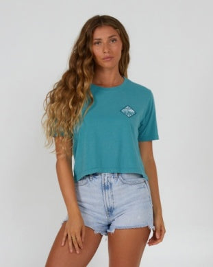 Salty Crew tippet fill crop tshirt 20035688 green