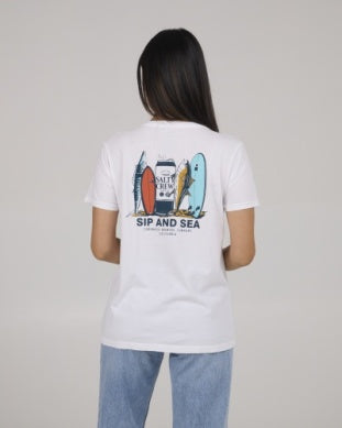 Salty Crew sip n sea boyfriend tshirt 20035794w white