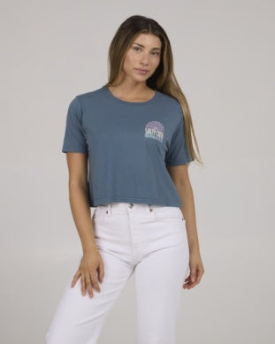 Salty Crew sun rays crop tshirt 20035795w fin blue